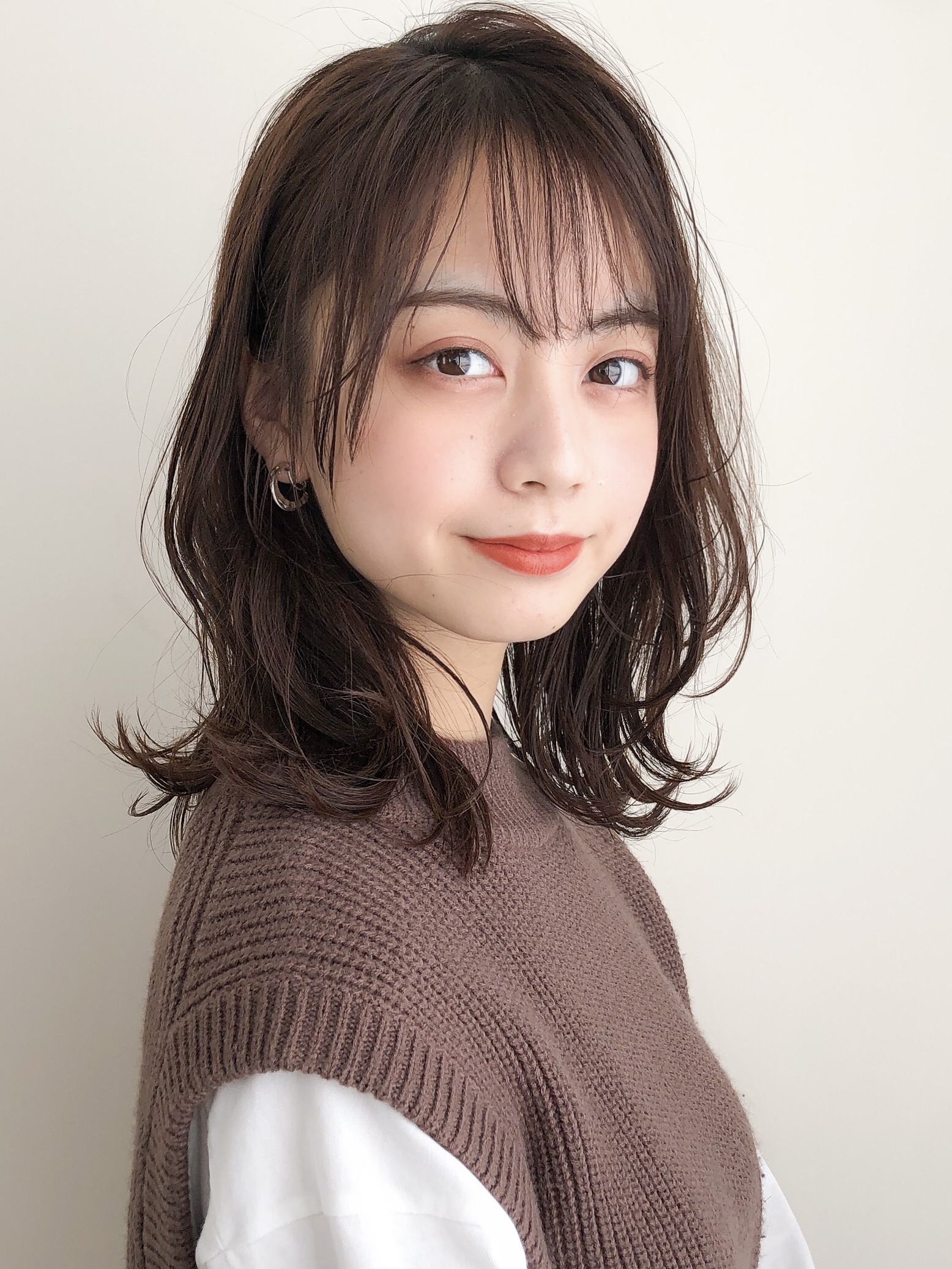 大人かわいい毛先ワンカールパーマ