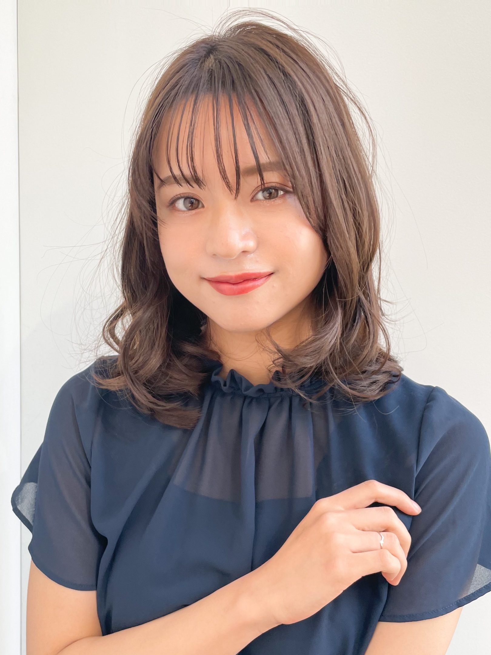 ピンクベージュゆるふわミディ【Agnos青山　上遠野裕樹】