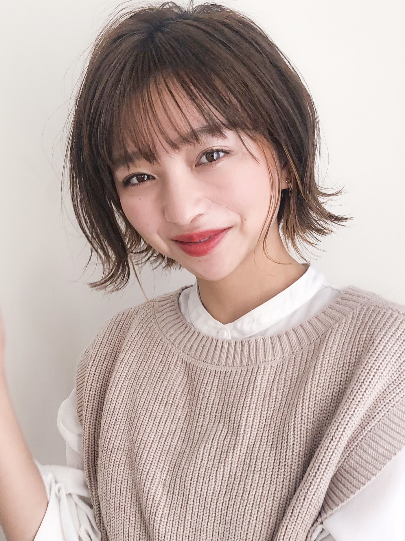 インナーカラーでオシャレ可愛いくびれボブ