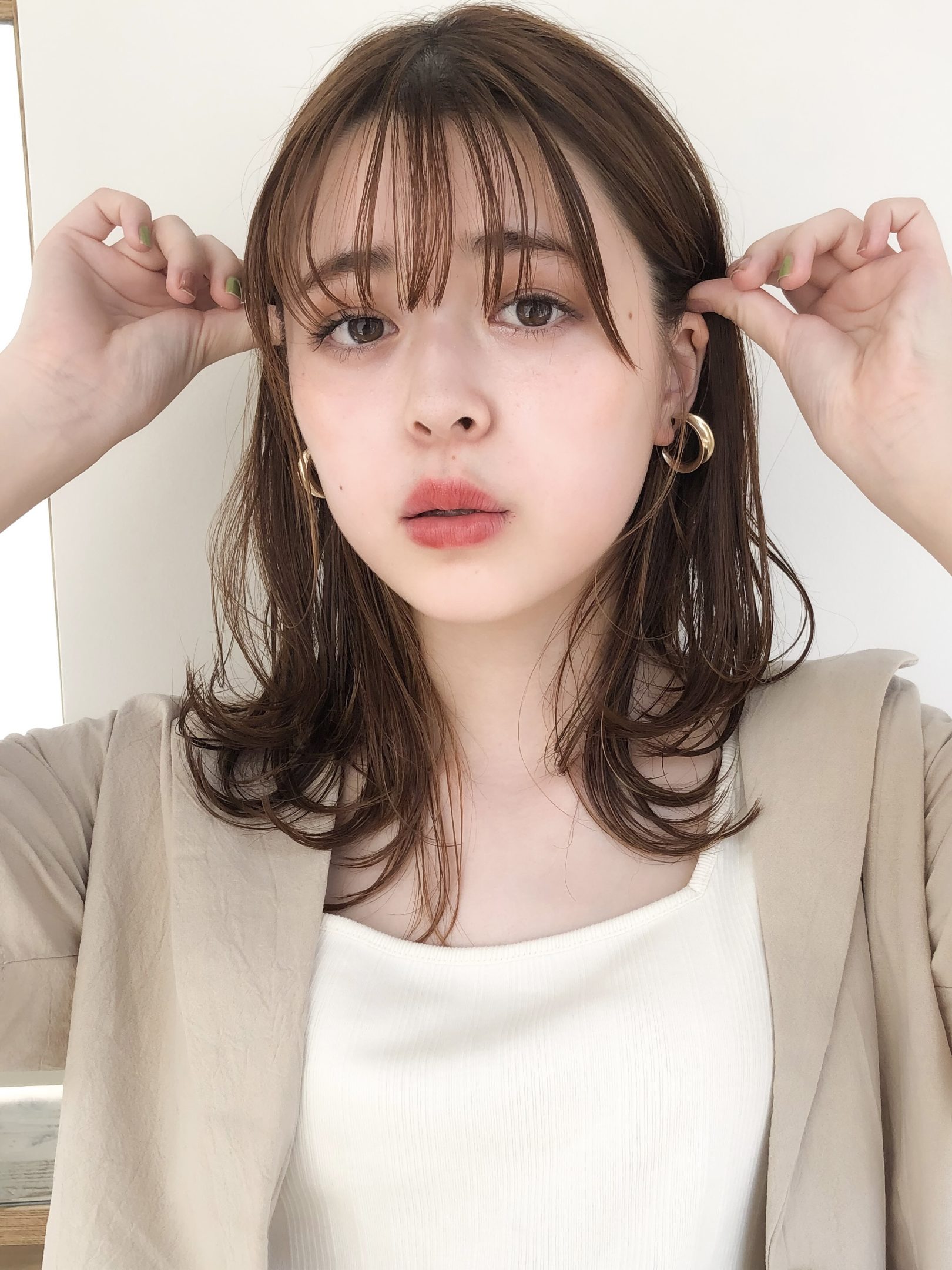 毛先パーマ大人かわいいイメチェンヘア