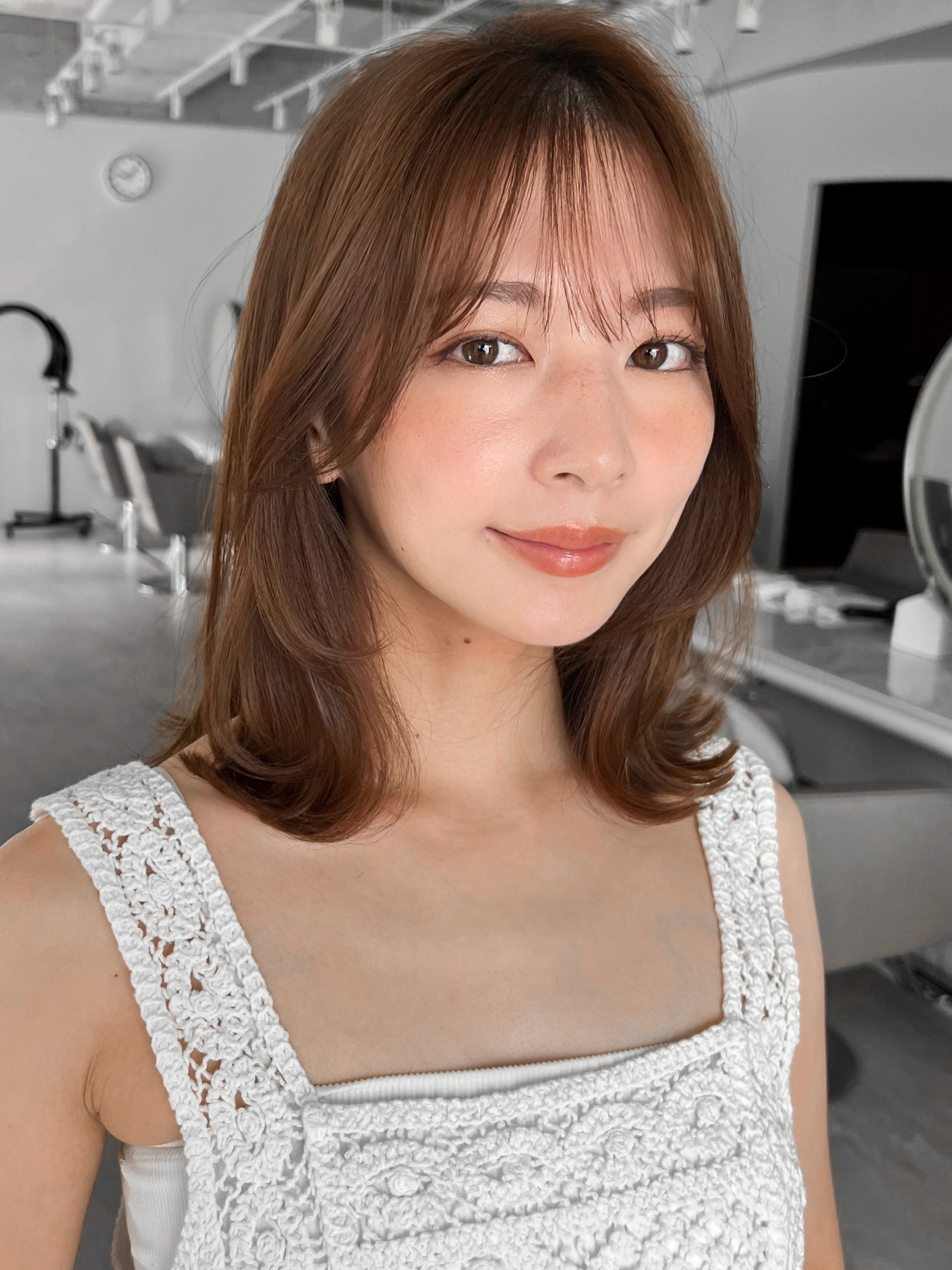 外ハネスタイルで大人可愛く。簡単スタイリング♪