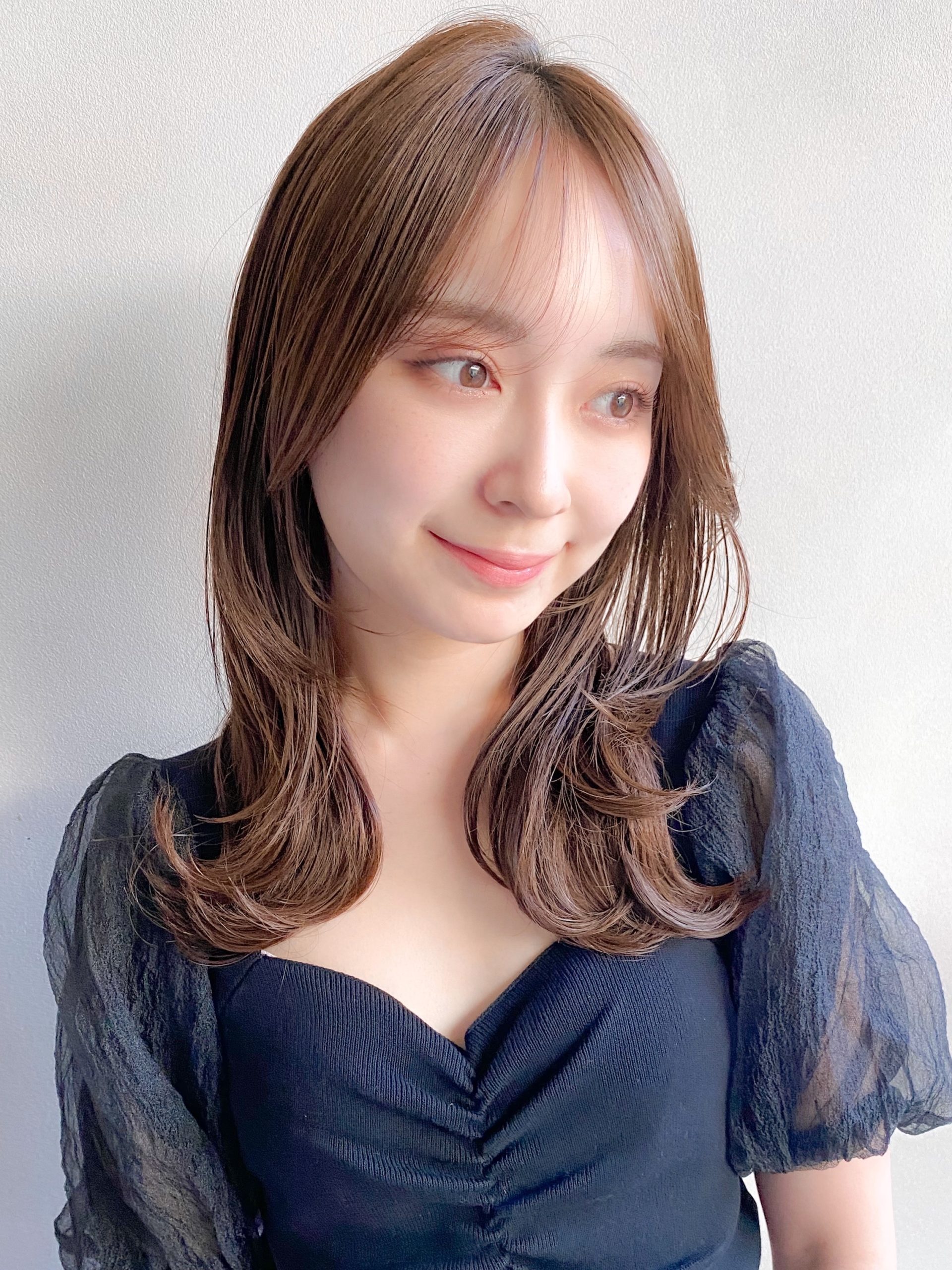 セミロングでもふんわりレイヤー!