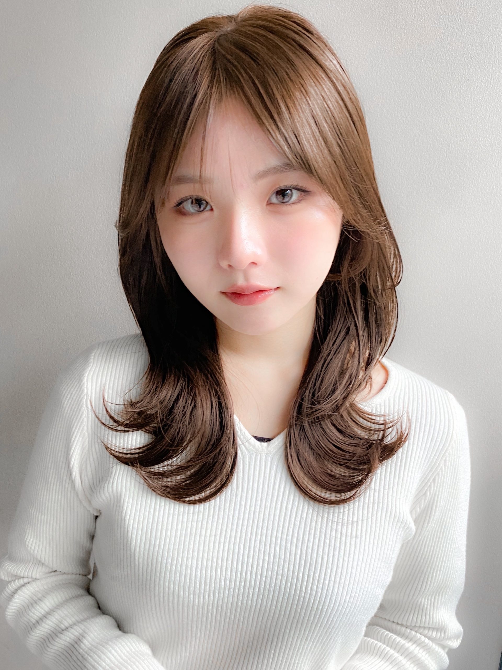 大人可愛いミディアムレイヤー！